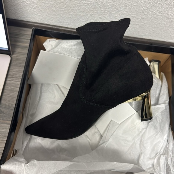 ALFANI Womens Black Heel Stretch Bambey Pointed Toe Sculpted Heel Booties - Picture 4 of 4